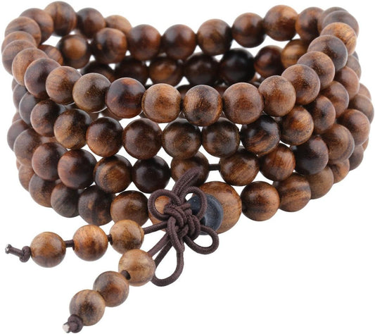 6Mm 108 Tibetan Buddhist Mala Bracelet Natural Beaded Prayer Bead for Women Men - WORLD TIME VISITS