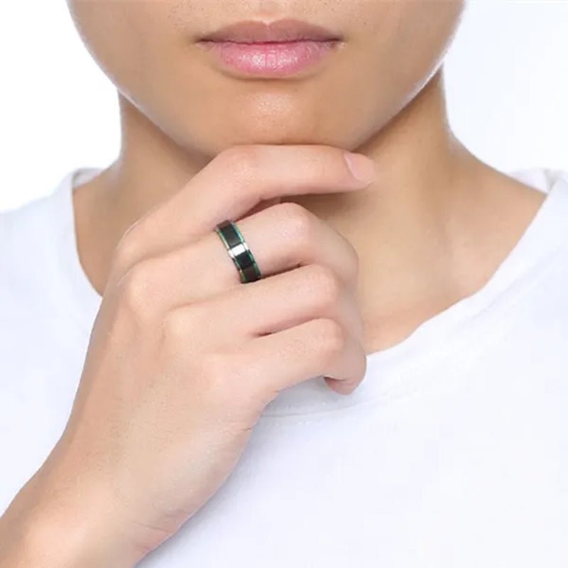 6Mm Wide Titanium Steel IP Black Plated Classics Ring with Rainbow Color Multicolor Edge for Gay & Lesbian Pride Jewelry Women Men Wedding Band
