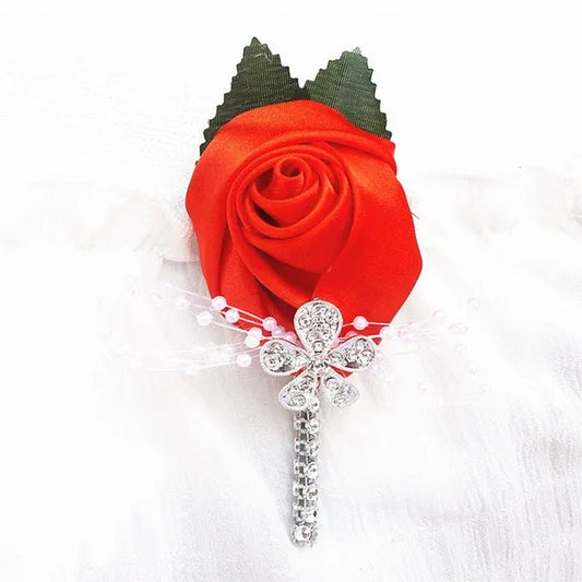 6piece/Pack Custom Made Flower Lapel Pin Mens Wedding Boutonniere Handmade Wedding Brooch Buttonhole Grooms Boutonnieres XH0677Y - WORLD TIME VISITS