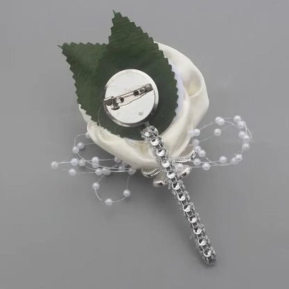 6piece/Pack Custom Made Flower Lapel Pin Mens Wedding Boutonniere Handmade Wedding Brooch Buttonhole Grooms Boutonnieres XH0677Y