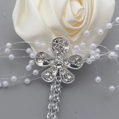 6piece/Pack Custom Made Flower Lapel Pin Mens Wedding Boutonniere Handmade Wedding Brooch Buttonhole Grooms Boutonnieres XH0677Y