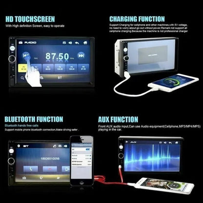 7" 2 Din Car Multimedia Player Audio Stereo Radio HD MP5 Touch Screen Mirror Link Bluetooth USB FM Autoradio
