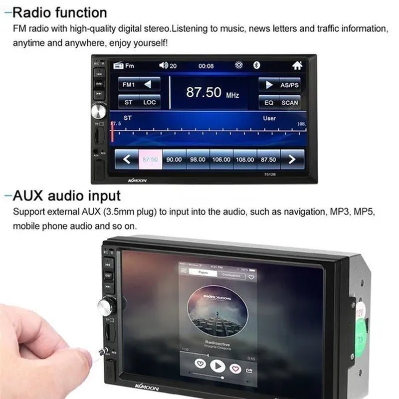 7" 2 Din Car Multimedia Player Audio Stereo Radio HD MP5 Touch Screen Mirror Link Bluetooth USB FM Autoradio