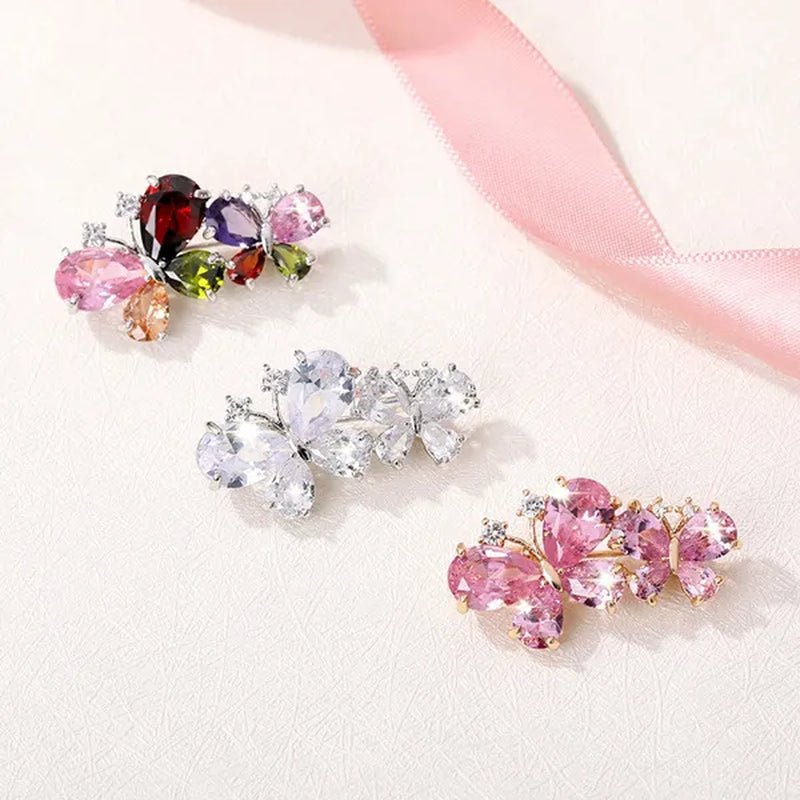 7 Colors New Rhinestone Brooches for Women Butterfly Brooch Wedding Fashion Jewelry Gift Women Cute Zinc Crystal Butterfly Enamel Pin Accessories Arrow - WORLD TIME VISITS
