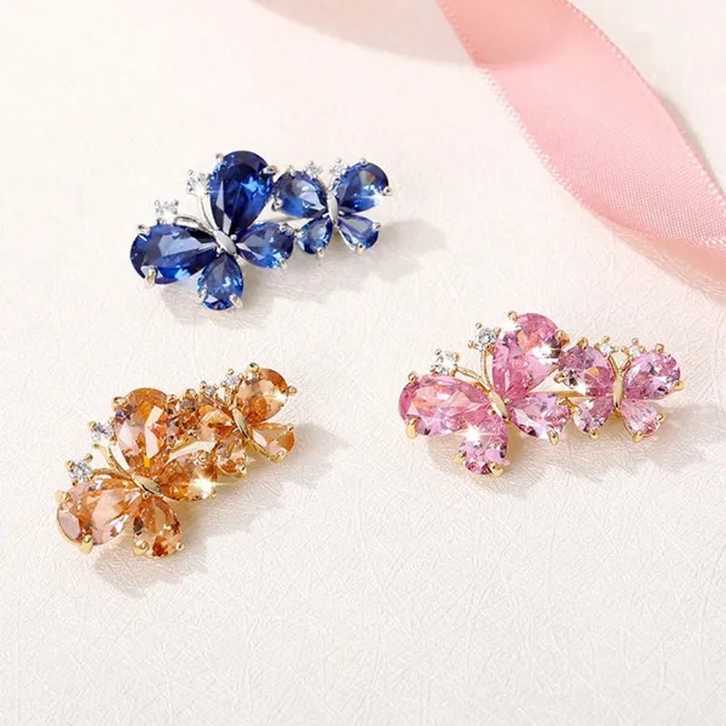 7 Colors New Rhinestone Brooches for Women Butterfly Brooch Wedding Fashion Jewelry Gift Women Cute Zinc Crystal Butterfly Enamel Pin Accessories Arrow - WORLD TIME VISITS