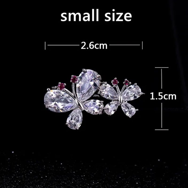 7 Colors New Rhinestone Brooches for Women Butterfly Brooch Wedding Fashion Jewelry Gift Women Cute Zinc Crystal Butterfly Enamel Pin Accessories Arrow