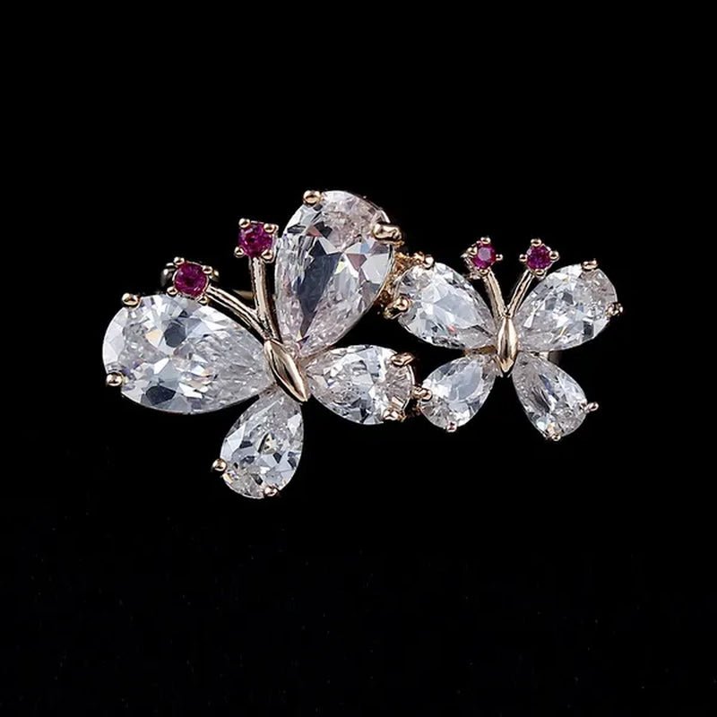 7 Colors New Rhinestone Brooches for Women Butterfly Brooch Wedding Fashion Jewelry Gift Women Cute Zinc Crystal Butterfly Enamel Pin Accessories Arrow