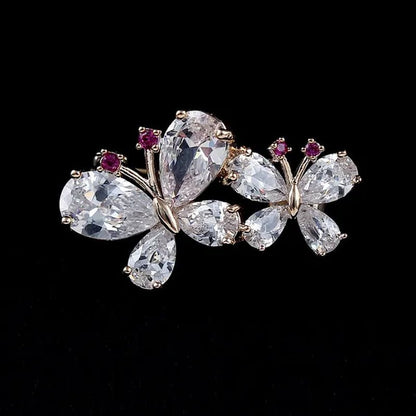 7 Colors New Rhinestone Brooches for Women Butterfly Brooch Wedding Fashion Jewelry Gift Women Cute Zinc Crystal Butterfly Enamel Pin Accessories Arrow