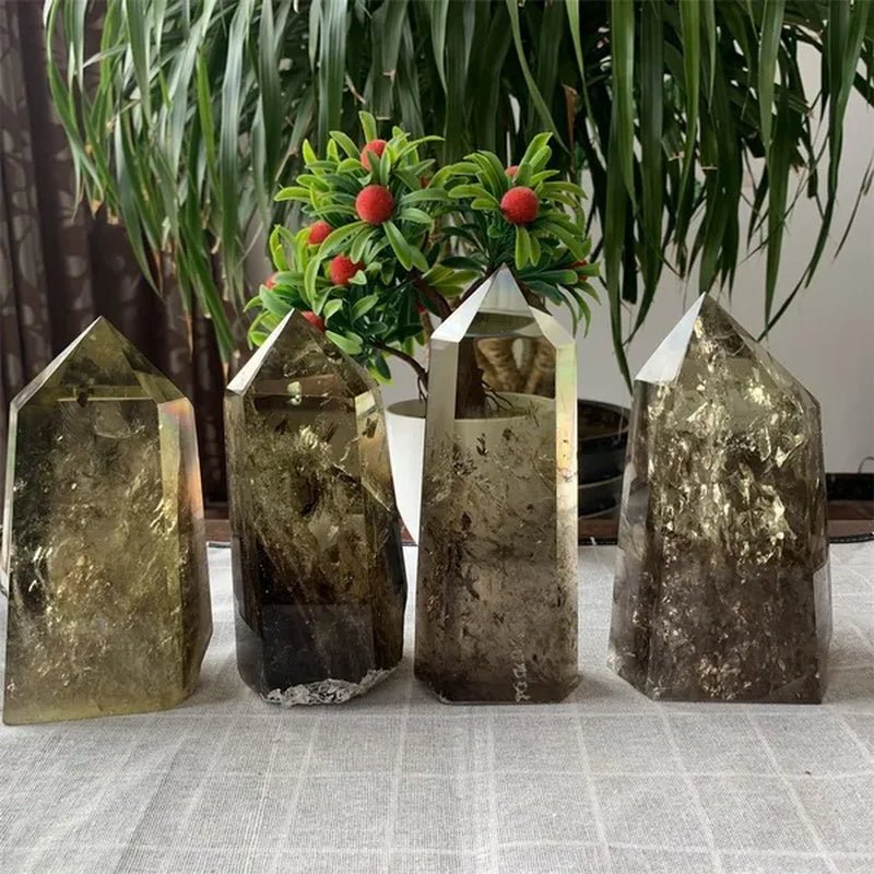 700 - 1000g Large Smoky Citrine Crystal Point Obelisk Natural Polished Healing Magic Witchy Home Decor - WORLD TIME VISITS
