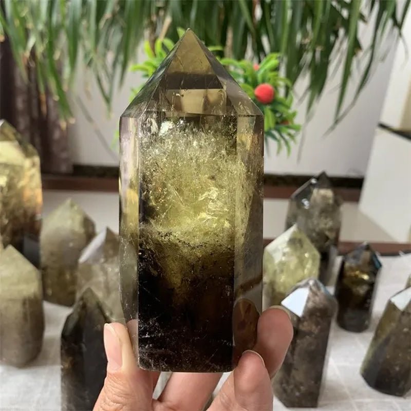 700-1000g Large Smoky Citrine Crystal Point Obelisk Natural Polished Healing Magic Witchy Home Decor