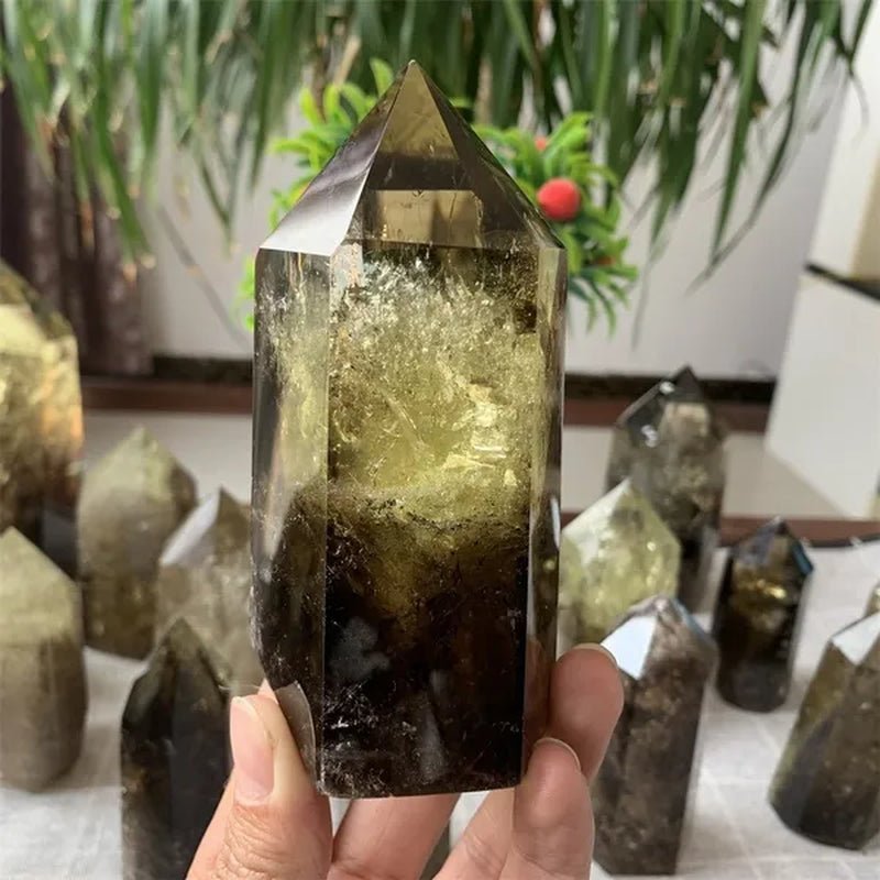 700-1000g Large Smoky Citrine Crystal Point Obelisk Natural Polished Healing Magic Witchy Home Decor