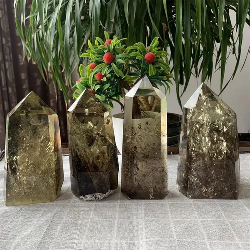 700-1000g Large Smoky Citrine Crystal Point Obelisk Natural Polished Healing Magic Witchy Home Decor