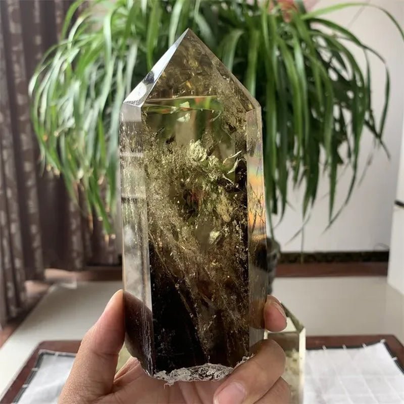 700 - 1000g Large Smoky Citrine Crystal Point Obelisk Natural Polished Healing Magic Witchy Home Decor - WORLD TIME VISITS