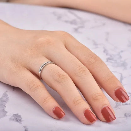 Women Fashion Original 925 Sterling Silver Diamond Double-deck Braided Shaped Rings