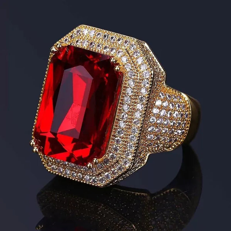 Exquisite Luxury Fashion Jewelry Large Zircon Birthstone Anniversary Party Bride Princess Wedding Band Engagement Strange Ring