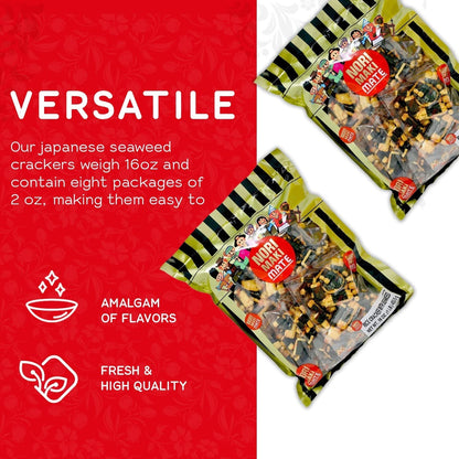 Norimaki Arare Mate - Crispy Japanese Rice Cracker | Glutinous Rice, Soy Sauce and Seaweed | Low Carb Rice Cracker Snacks, Seaweed Flavor 16 Oz - (Pack of 1)