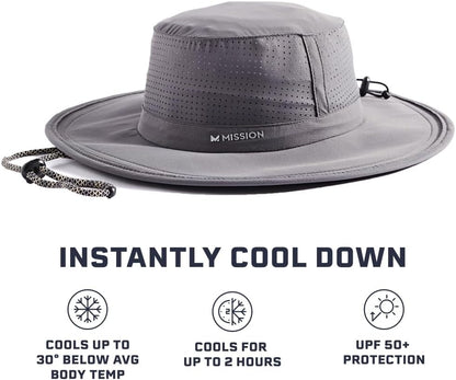 Cooling UPF Boonie Hat - Unisex Sun Hat for Hiking, Beach & Fishing - Sweat & Water Activated Technology