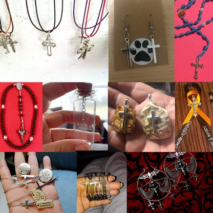 70PCS Metal Mixed Cross Charms Pendant Antique Silver Plated Jesus Christ Cross Jewelry Findings for DIY Necklace Earring Bracelet Keychain Craft Making (70 Styles)