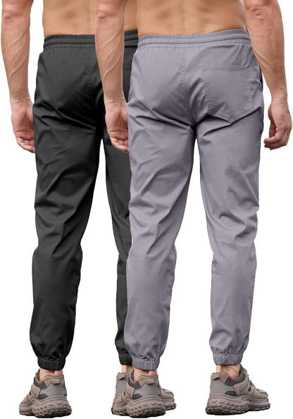 Joggers for Men Cotton Drawstring Chino Cargo Pants Hiking Outdoor Twill Track Jogger Sweatpants