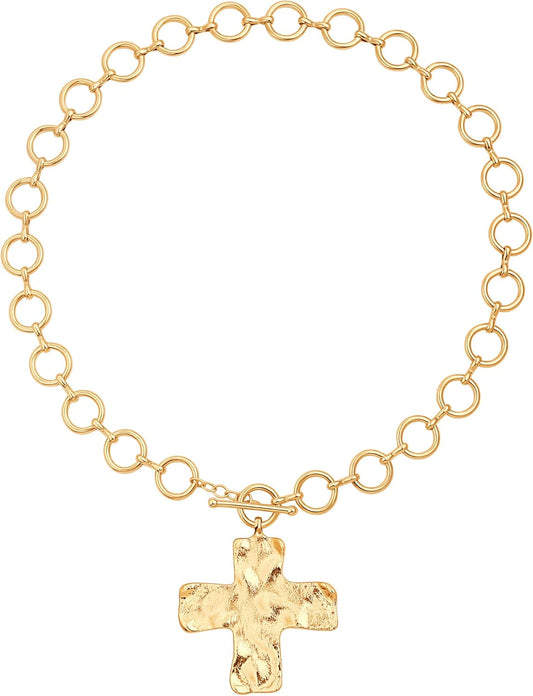 18K Gold Plated Moon Star Lion Evil Eye Love Heart Cross Pendant Necklace Medallion Paperclip Chian Choker Layering Jewery for Women - WORLD TIME VISITS