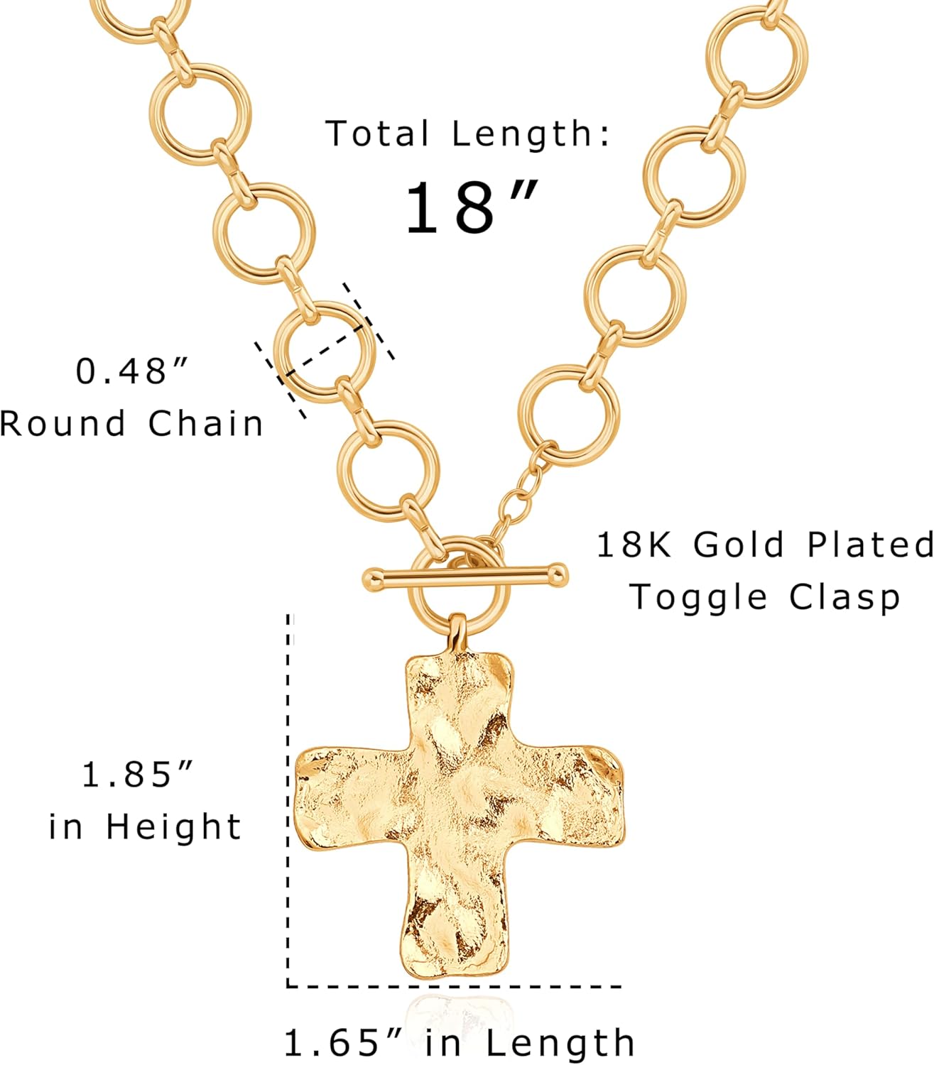 18K Gold Plated Moon Star Lion Evil Eye Love Heart Cross Pendant Necklace Medallion Paperclip Chian Choker Layering Jewery for Women
