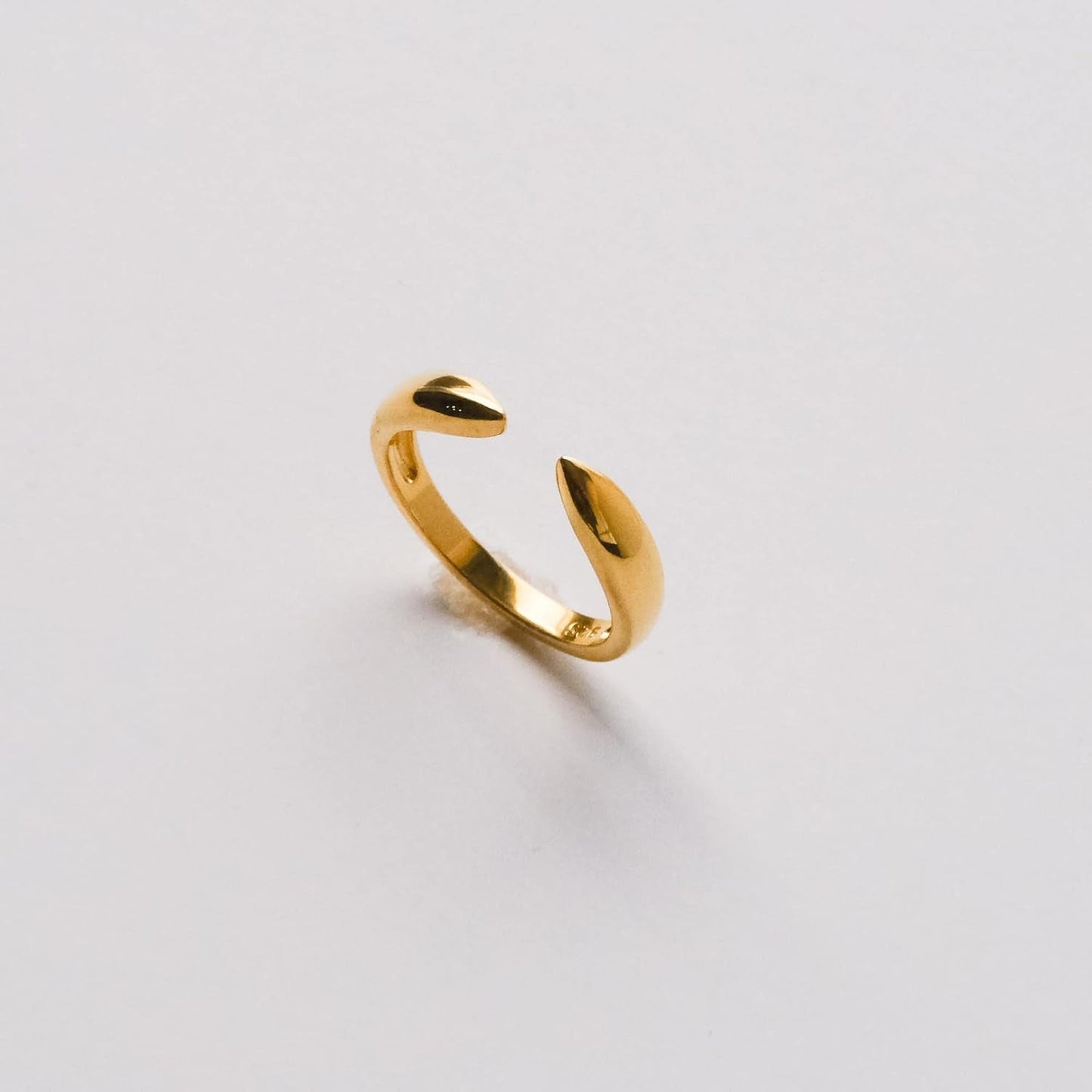 18K Gold Plated Sterling Silver Stackable Open Claw Ring Ajustable Wrap Ring | Cuff Stacking Rings