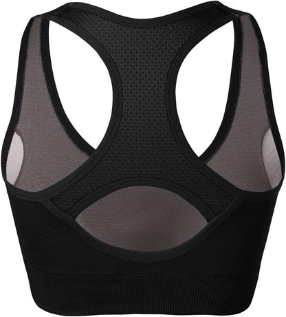 Racerback Sports Bras for Women – Padded Seamless Strappy Workout Tops for Yoga Gym Runing Fitness Sports Bras