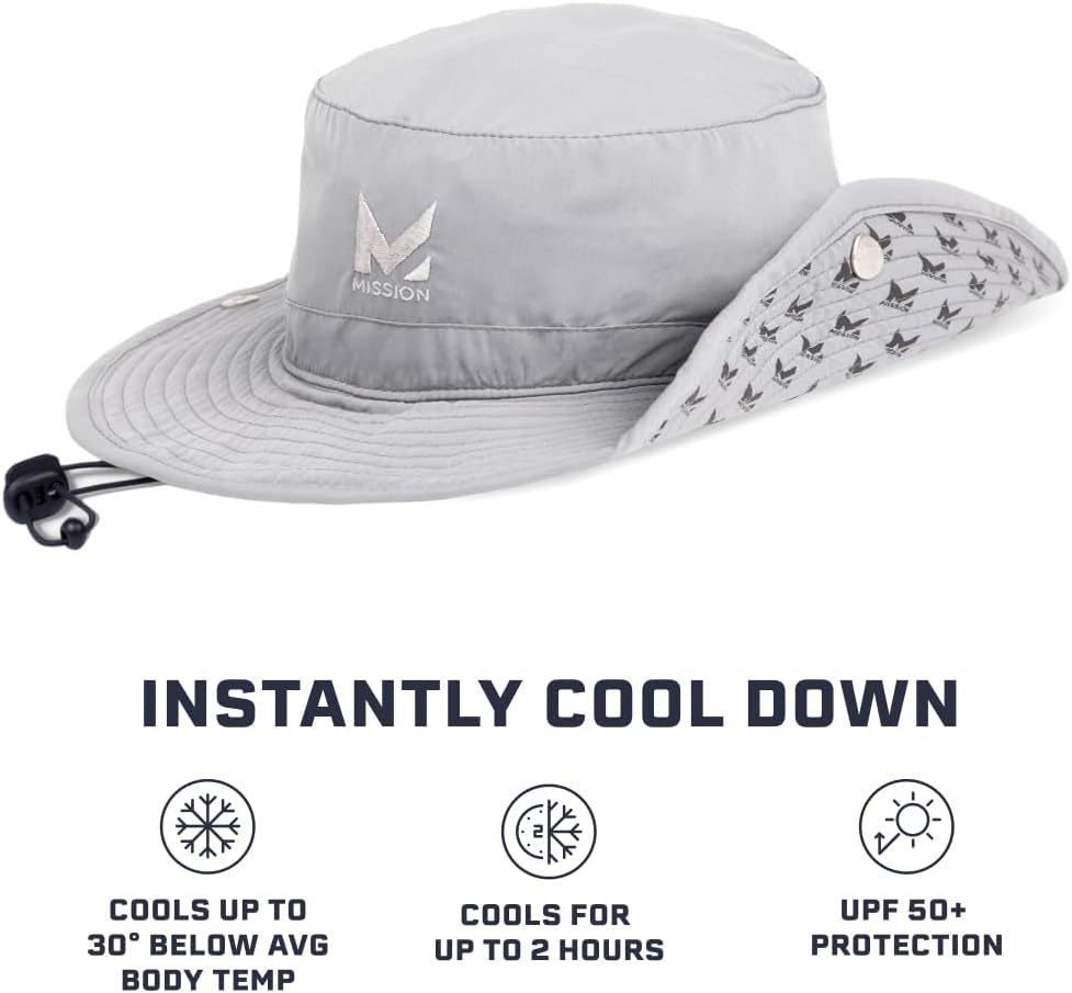 Cooling Bucket Hat - Unisex Wide-Brim Hat for Men & Women - Lightweight, Foldable & Durable - Cools up to 2 Hours - WORLD TIME VISITS