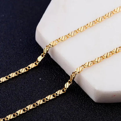 New Fashion Luxury Exquisite Men and Women Fashion Solid  Chain Necklace 2mm Wide and Thin Necklace Bridal Wedding Engagement High Jewelry Size: 16-30 Inches