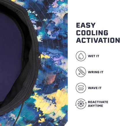 Cooling Bucket Hat - Unisex Wide-Brim Hat for Men & Women - Lightweight, Foldable & Durable - Cools up to 2 Hours