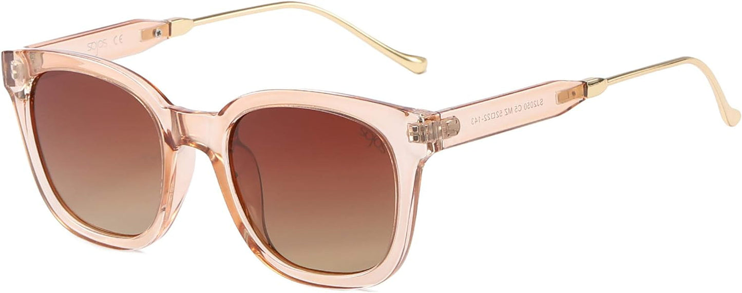 Classic Square Polarized Sunglasses Womens Mens Retro Trendy UV400 Sunnies SJ2050 - WORLD TIME VISITS