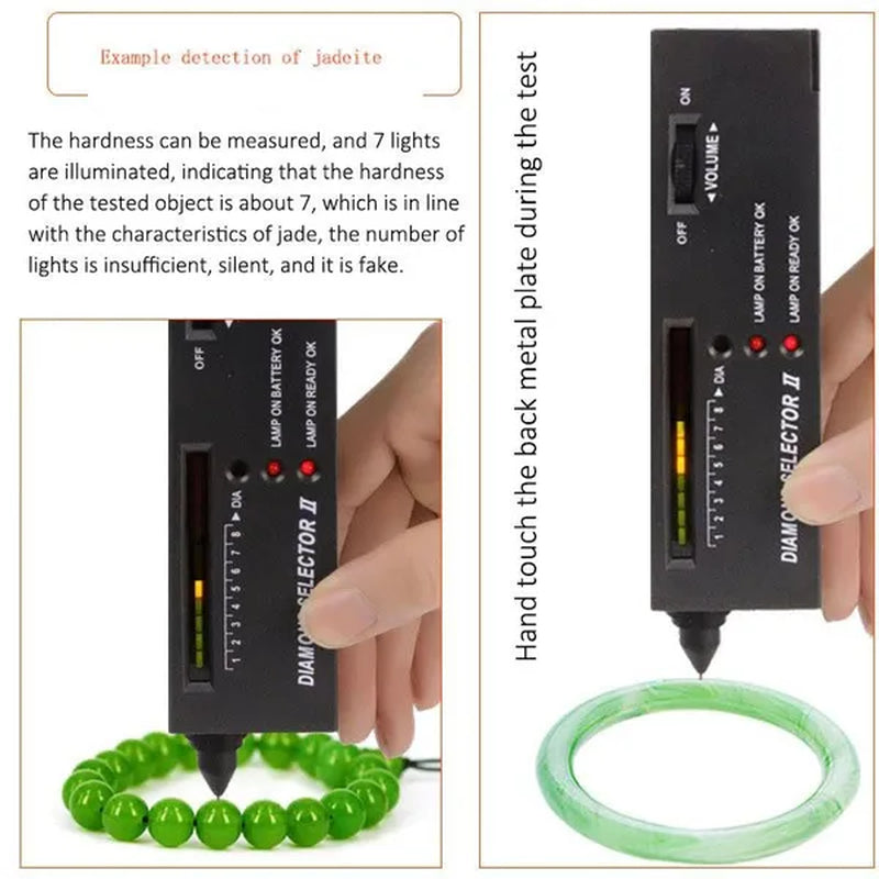 Professional Diamond Tester LED Diamond Indicator Gemstone Jewelry Gems Selector Diamond Tester Pen Tool - WORLD TIME VISITS