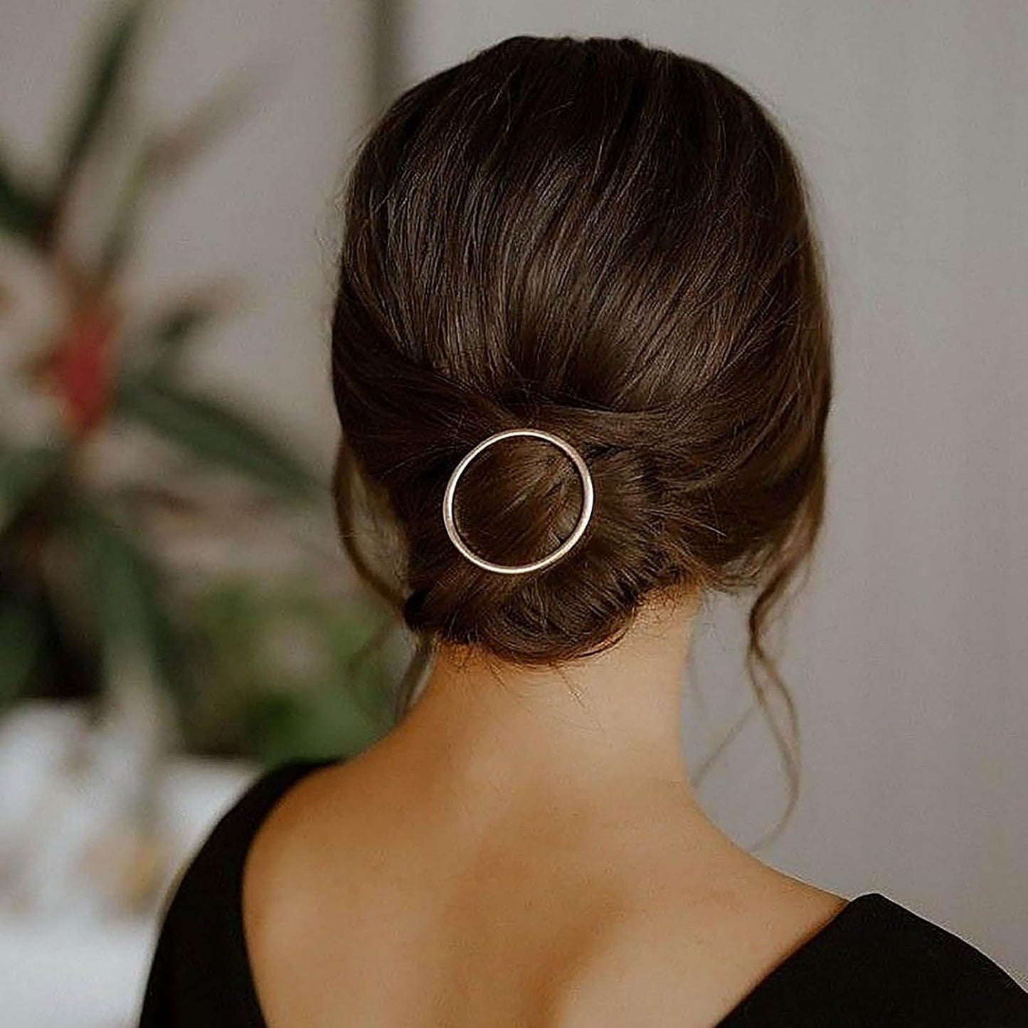 round Circle Hair Clip Gold Open Circle Hair Clip Minimal Hair Barrette Holder for Women and Girls (Gold)