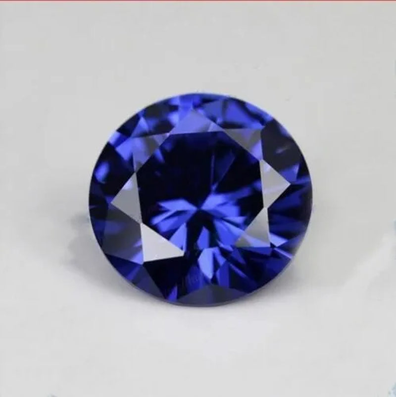 Blue Sapphire 10mm 4.58cts Round Faceted Cut Shape AAAAA VVS Loose Gemstone Edelsteine