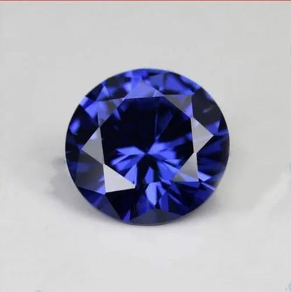 Blue Sapphire 10mm 4.58cts Round Faceted Cut Shape AAAAA VVS Loose Gemstone Edelsteine