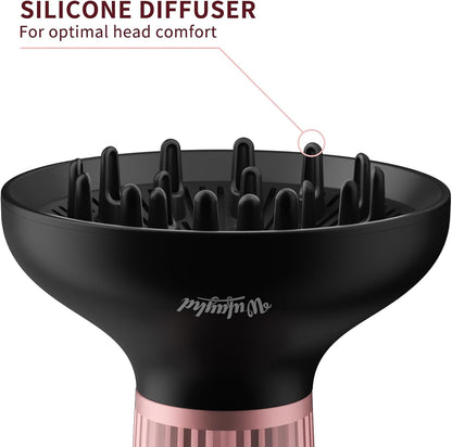 Diffuser Hair Dryer for Curly Hair with Ceramic Tips, Lightweight Elegance, 2-In-1, Gifts for Her, Reduces Frizz, Enhances Curls, Volumizes, Portable Hair Dryer, ALCI Safety Plug