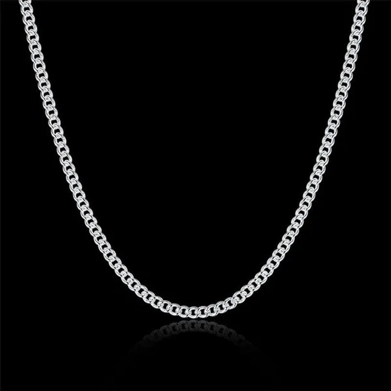 Wholesale Price High Quality 5pcs/lot New Silver Color 2mm Classic Curb Chain Necklace For Women Wedding Engagement jewelry Men's Fashion Side Chain Bijoux