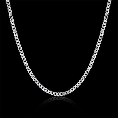 Wholesale Price High Quality 5pcs/lot New Silver Color 2mm Classic Curb Chain Necklace For Women Wedding Engagement jewelry Men's Fashion Side Chain Bijoux