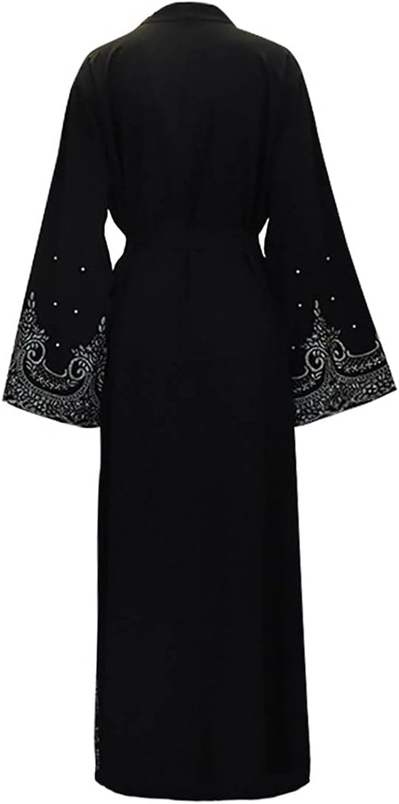 Women Muslim Dress Middle East Arabian Robe Islamic Abaya Long Sleeve Rhinestones Embroidered Cardigan Dress