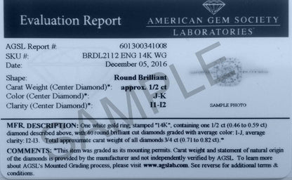 AGS Certified 1 Carat TW Pave Diamond Ring in 14K White Gold (I-J Color, I2-I3 Clarity)