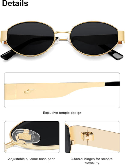 Retro Oval Sunglasses for Women Trendy Sun Glasses Classic Shades UV400 Protection SJ1217