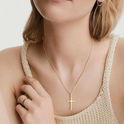 Gold Cross Necklaces for Women 14K Gold Cross Necklace for Women Crosses Pendant Necklace for Womens Chic Simplicity with a Cubic Zirconia Crosses Chain for Womens - WORLD TIME VISITS