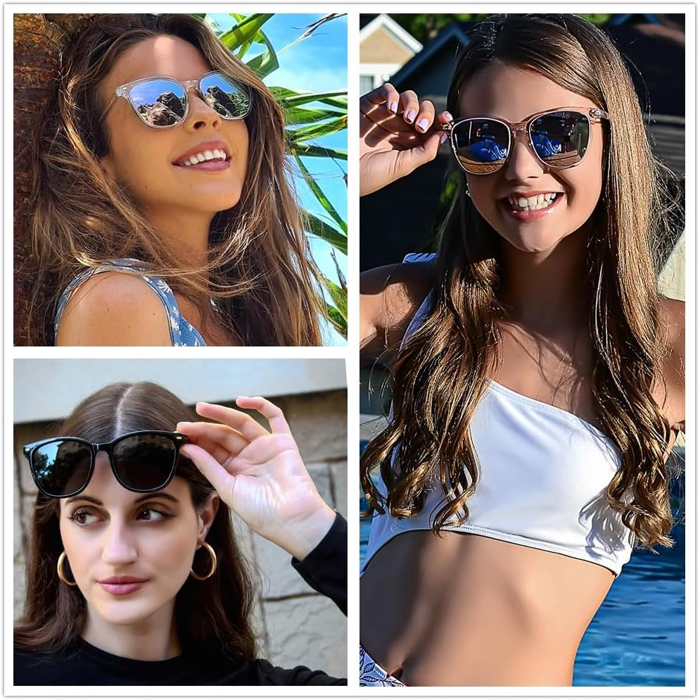 2 Packs Sunglasses for Women Polarized UV400 Protection Lens Big Frame Fashion Glasses Trendy Stylish Shade