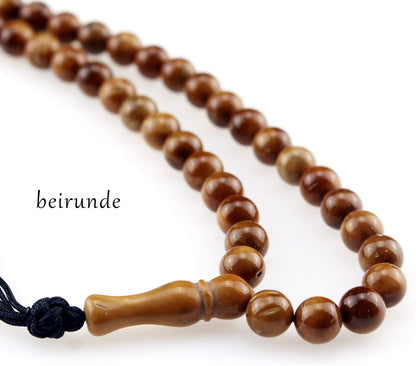 Muslims Islamic Dhikr 99 Tasbeeh Tasbih Prayer Beads, Kuka Wood Beads with Tassel