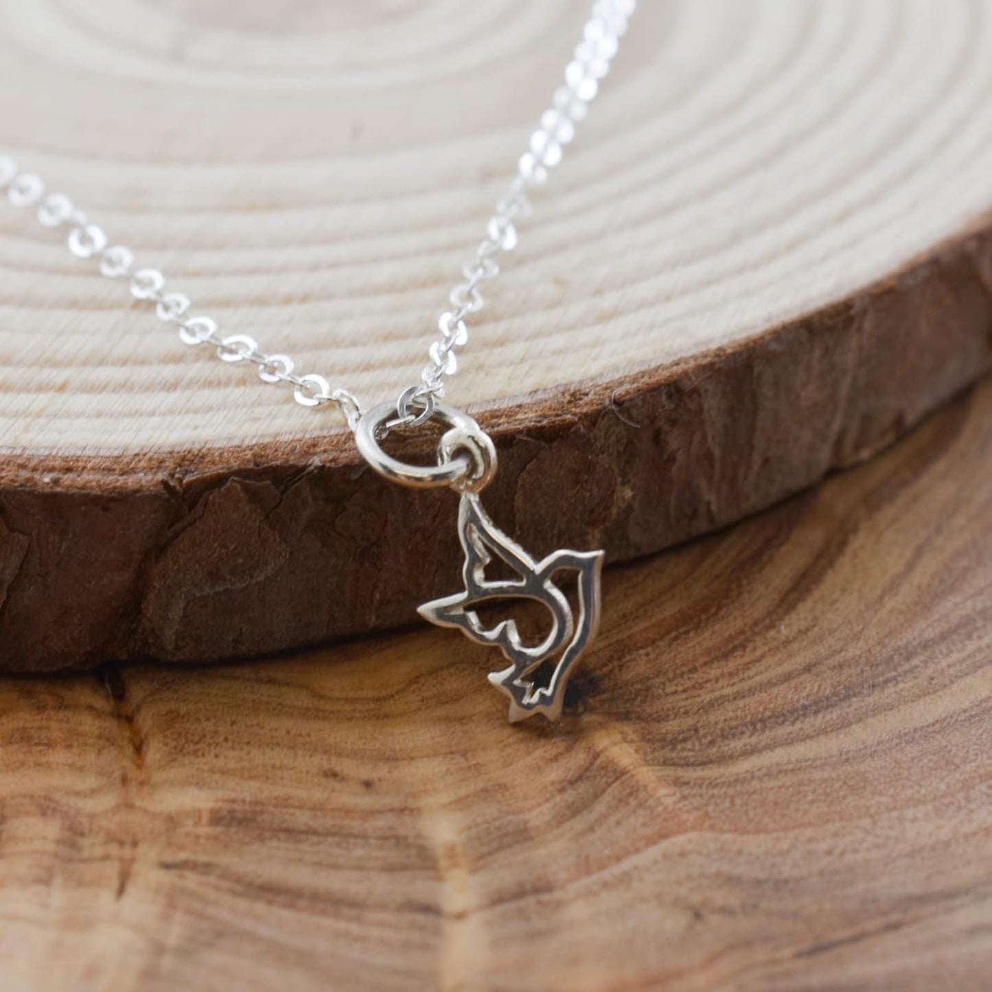 Peace Dove Pendant, Stylish Sterling Silver Dove Necklace, Handmade Necklaces on 16-Inch .925 Sterling Silver Chain for Women, Religious Jewelry, Confirmation Gift Items