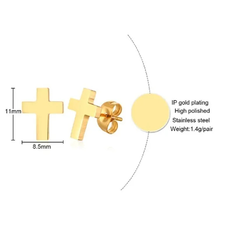 Delysia King Men'S Cross Stud Earrings