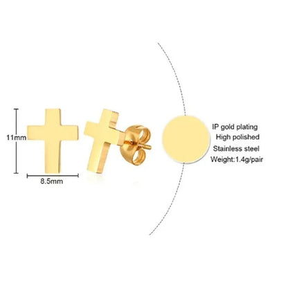 Delysia King Men'S Cross Stud Earrings