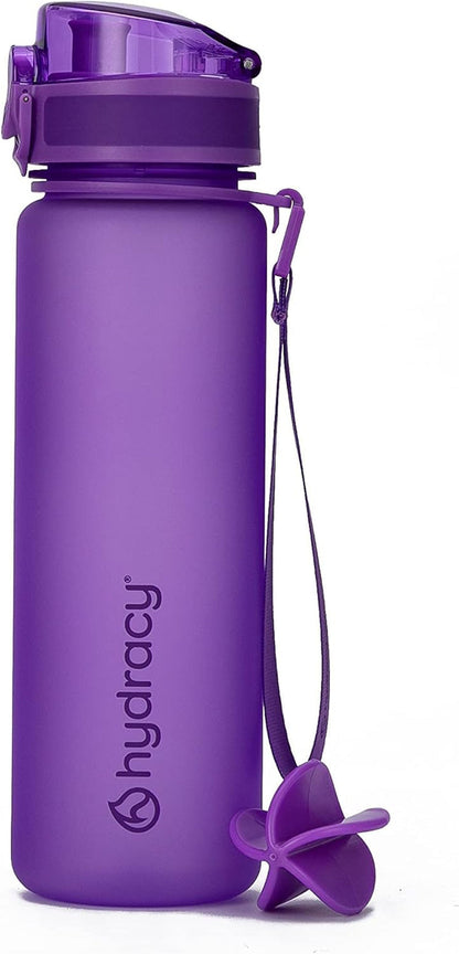 Water Bottle with Shaker Ball & Time Marker - 500Ml 17Oz Bpafree Water Bottle -Leak Proof & No Sweat Gym Bottle W/Fruit Infuser Strainer -Ideal Gift for Fitness, Sports & Outdoors -Berry Blue