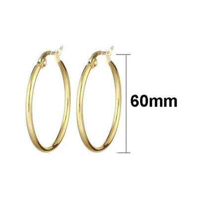【 Hoop Earrings】 Pendant Women'S Fashion Silver Plated Earrings Stainless Steel Gold Color Jewelry
