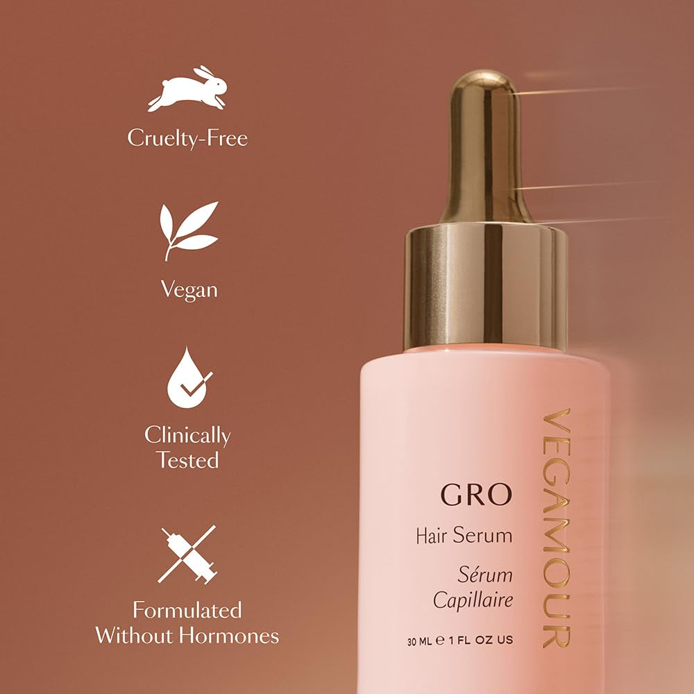 GRO Hair Serum for Hair Thinning & Shedding, Thicker Fuller Looking Hair in as Soon as 90 Days, Non Oily, Bergamot Scent, Vegan & Cruelty Free